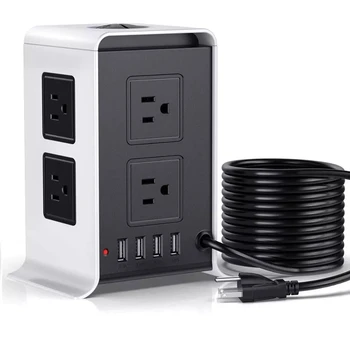 Power Strip Surge Protector 8 Outlet Socket 4 USB Surge Protector Circuit Protection Socket 5M US Plug Tower Power Distributor
Power Strip Surge Protector 8 Outlet Socket 4 USB Surge Protector Circuit Protection Socket 5M US Plug Tower Power Distributor