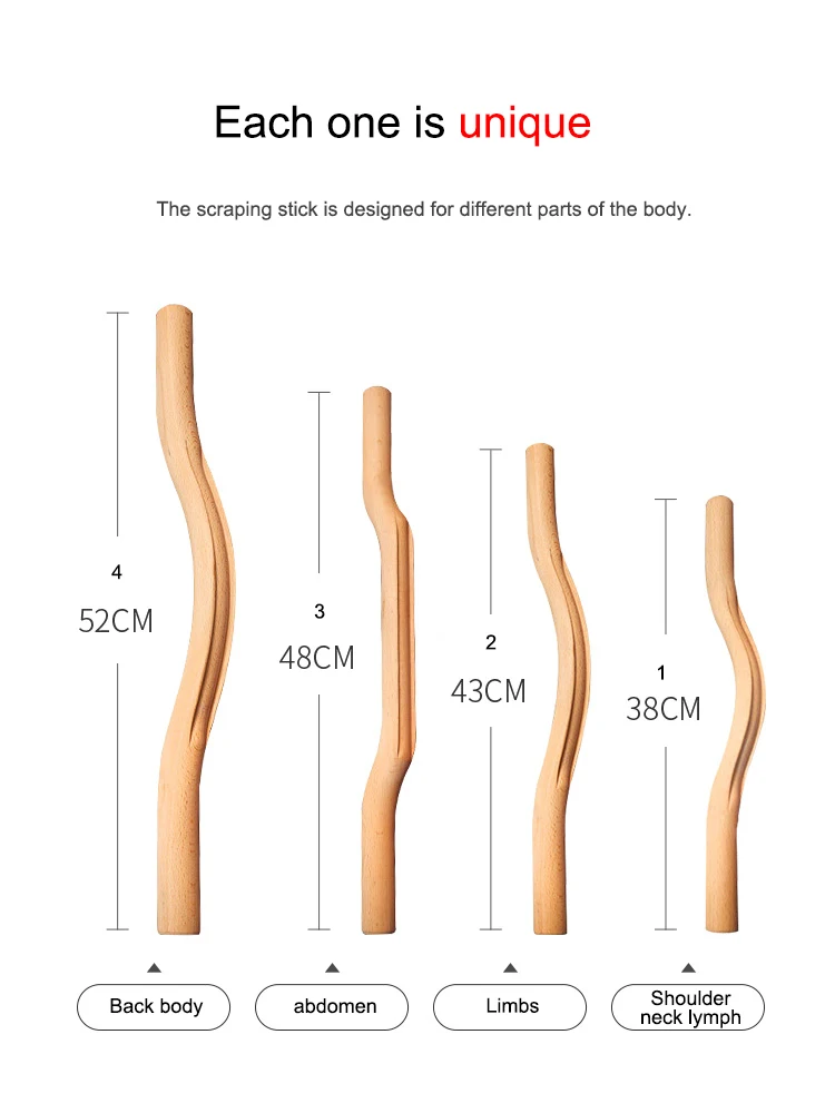 1 Set 4 Pcs Scraping Stick for Back Shoulder Neck Waist Leg Massage From Natural Wood Fast Large Area Tools
1 Set 4 Pcs Scraping Stick for Back Shoulder Neck Waist Leg Massage From Natural Wood Fast Large Area Tools