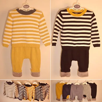 2019 Autumn Winter Baby Boys Girls Long Sleeves Stripe Sweater + Thicken Harem Trousers Sets Kids Clothes Girls Outfits
2019 Autumn Winter Baby Boys Girls Long Sleeves Stripe Sweater + Thicken Harem Trousers Sets Kids Clothes Girls Outfits