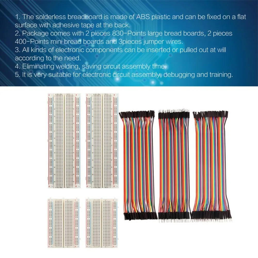 4PCS 830/400 Points Mini Solderless Prototype Breadboard Protoboard PCB Universal Circuit Test Board DIY Tools Bread Board
4PCS 830/400 Points Mini Solderless Prototype Breadboard Protoboard PCB Universal Circuit Test Board DIY Tools Bread Board