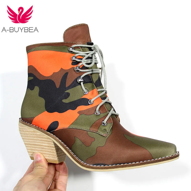 Lace Up Chunky Heel Bootie Camouflage Print Round Toe Block Heel Boots Mid Calf Shaft 2020 Spring/Autumn Boots Women Night Club
Lace Up Chunky Heel Bootie Camouflage Print Round Toe Block Heel Boots Mid Calf Shaft 2020 Spring/Autumn Boots Women Night Club