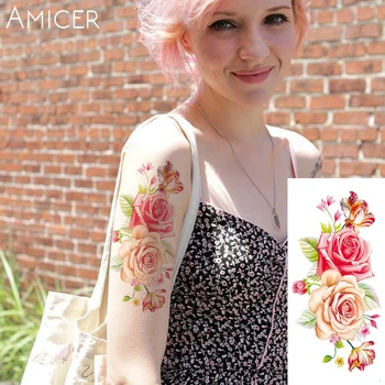 waterproof temporary tattoos one-time translated tattoo sticker Arm red rose flower tattoo waterproof female body art tattoo
waterproof temporary tattoos one-time translated tattoo sticker Arm red rose flower tattoo waterproof female body art tattoo