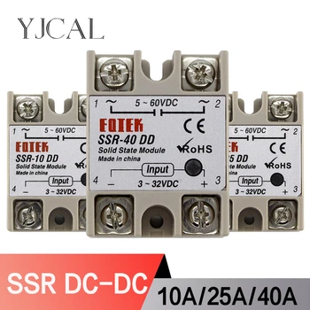Solid State Relay Module DC 5-60V SSR-10DD SSR-25DD SSR-40DD 10A 25A 40A Input 3-32V DC Output High Quality 
Solid State Relay Module DC 5-60V SSR-10DD SSR-25DD SSR-40DD 10A 25A 40A Input 3-32V DC Output High Quality