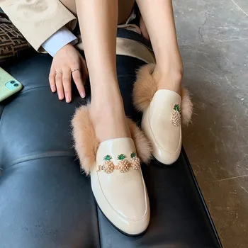 mules shoes women with fur winter 2020 new flats patent leather round toe pineapple pearl no heel
mules shoes women with fur winter 2020 new flats patent leather round toe pineapple pearl no heel