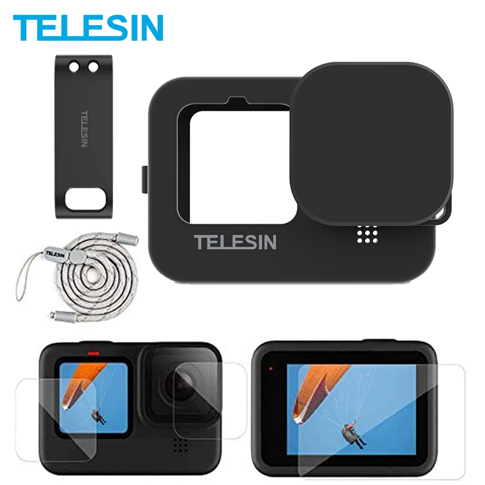 3in 1 Accessories Kit For Gopro 9 Silicone Case Protective+Lens Cover+Screen Protector Film+Battery Cover For Gopro Hero 9 Black
3in 1 Accessories Kit For Gopro 9 Silicone Case Protective+Lens Cover+Screen Protector Film+Battery Cover For Gopro Hero 9 Black