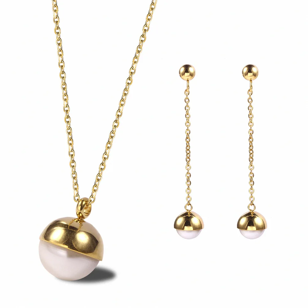 Europe And America-Style Semi-Bead Women's Jewelry Titanium Steel Freshwater Pearl Necklace Earrings Set Send Best Friend Cool G
Europe And America-Style Semi-Bead Women's Jewelry Titanium Steel Freshwater Pearl Necklace Earrings Set Send Best Friend Cool G