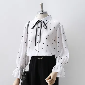 Womens Tops and Blouses Office Ladies Long Flare Sleeve Polka Dot Print Elegant Chiffon Blouse Shirts Female Tunics Plus Size
Womens Tops and Blouses Office Ladies Long Flare Sleeve Polka Dot Print Elegant Chiffon Blouse Shirts Female Tunics Plus Size