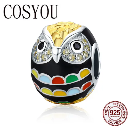 COSYOU Genuine 925 Sterling Silver & Gold Enamel Animal Owl Charm Beads fit Women Charm Bracelet & Bangles Jewelry Gift SCC468
COSYOU Genuine 925 Sterling Silver & Gold Enamel Animal Owl Charm Beads fit Women Charm Bracelet & Bangles Jewelry Gift SCC468