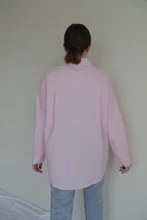 Yitimoky-camisa con botones para mujer, de talla grande Blusa de manga larga de algodón, Tops rosas, blancas y azules, ropa de oficina, novedad