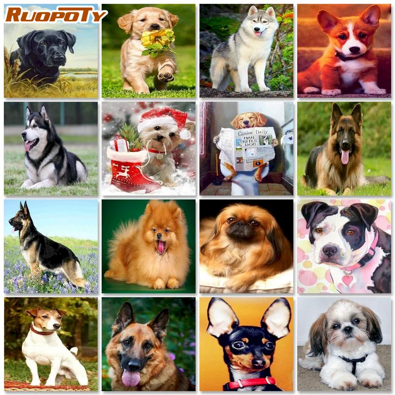 RUOPOTY DIY Oil Painting By Numbers Animal Unframe Acrylic Paint Coloring By Numbers Dog On Canvas Painting Gift Home Wall Decor 
RUOPOTY DIY Oil Painting By Numbers Animal Unframe Acrylic Paint Coloring By Numbers Dog On Canvas Painting Gift Home Wall Decor