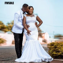 Fivsole Mermaid Wedding Dresses Lace Appliques Robe De Mariée Wedding Bride Gowns Court Train Backless Vestidos De Novia 
Fivsole Mermaid Wedding Dresses Lace Appliques Robe De Mariée Wedding Bride Gowns Court Train Backless Vestidos De Novia