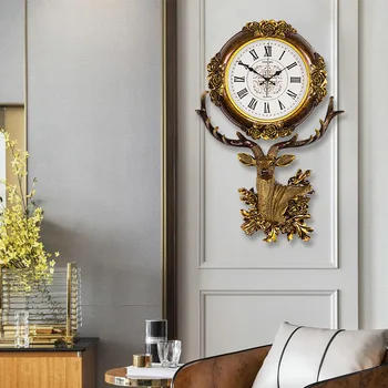 European creative fashion wall clock deer head personalized clock living room resin atmospheric art decoration clock
European creative fashion wall clock deer head personalized clock living room resin atmospheric art decoration clock
