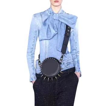 Vintage Bow Denim Jacket Women's Jacket Stand Collar Long Sleeve Casual Ruched Denim Jackets For Female Fashion Clothing 2020
Vintage Bow Denim Jacket Women's Jacket Stand Collar Long Sleeve Casual Ruched Denim Jackets For Female Fashion Clothing 2020