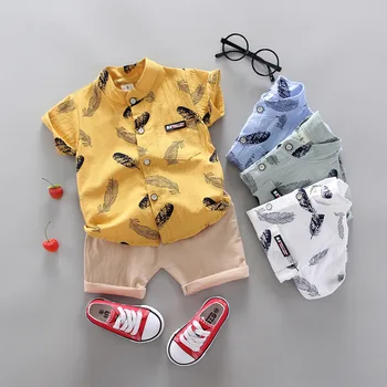2020 Baby Boys Clothes Set Kids Summer 2Pcs Cotton Outfits Casual Feather Printed Shirt + Shorts Korean Children Clothing
2020 Baby Boys Clothes Set Kids Summer 2Pcs Cotton Outfits Casual Feather Printed Shirt + Shorts Korean Children Clothing