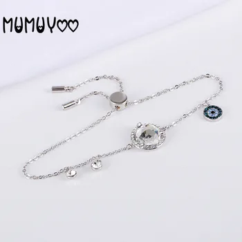 New high-quality attractive and fashionable blue demon eyes with round white crystal bracelet women
New high-quality attractive and fashionable blue demon eyes with round white crystal bracelet women