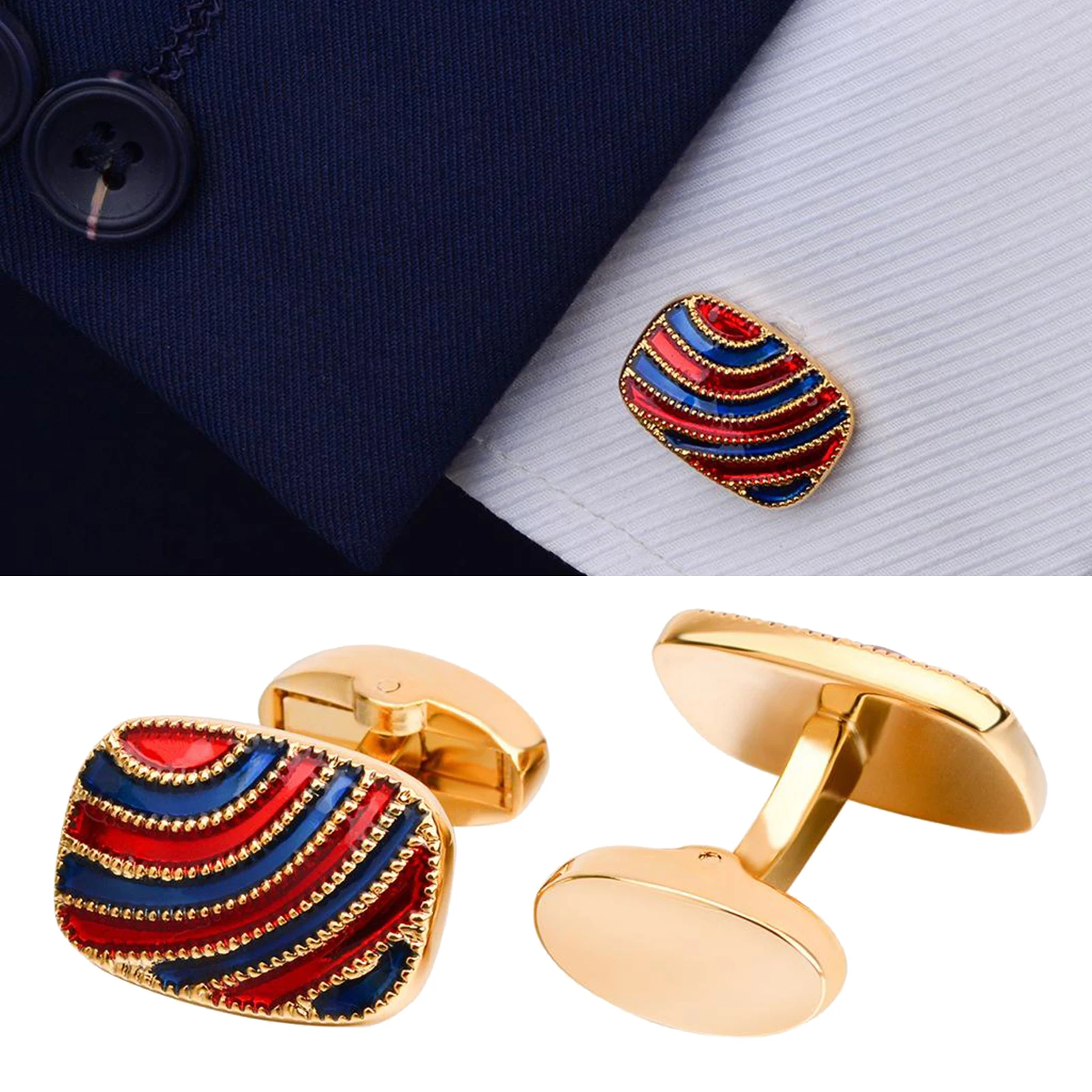 2x Cuff Links Metal Shirt Stud Jewelry Metal Cuff Button for Suits Uniform 2x Cuff Links Metal Shirt Stud Jewelry Metal Cuff Button for Suits Uniform