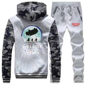 Stranger Things Print New Winter Sweatshirts Mens Hooded Camouflage Raglan Coat Thick Suit Fleece Hoodie+Sweatpants 2 Piece Set
Stranger Things Print New Winter Sweatshirts Mens Hooded Camouflage Raglan Coat Thick Suit Fleece Hoodie+Sweatpants 2 Piece Set