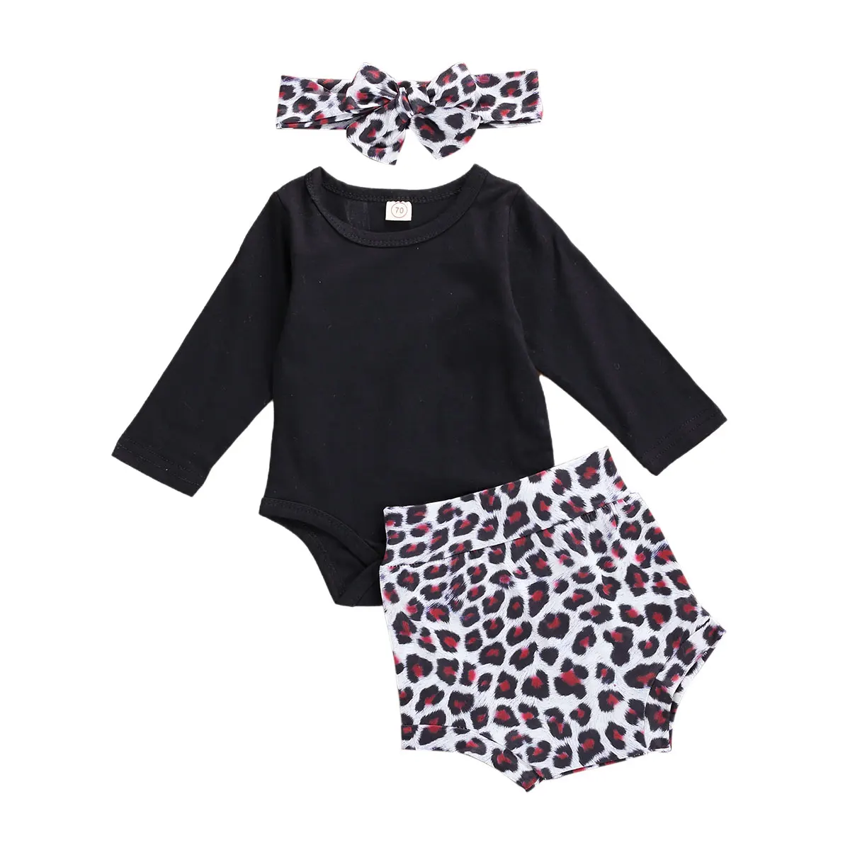 0-18M Infant Newborn Baby Toddler Girls Set Clothing Solid Long Sleeve Romper Top+Leopard Print Shorts+Bow Headband 3Pcs Outfit
0-18M Infant Newborn Baby Toddler Girls Set Clothing Solid Long Sleeve Romper Top+Leopard Print Shorts+Bow Headband 3Pcs Outfit
