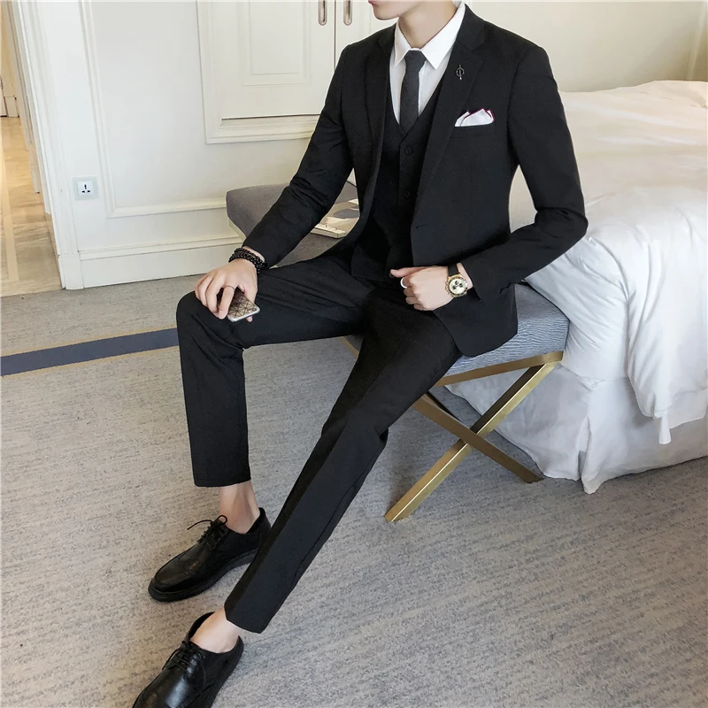 2020 Spring Luxury brand Fashion Wedding Groom Suits For Men Slim Fit Men's 3 pcs Business Casual Suits Formal Men Suit S-4XL
2020 Spring Luxury brand Fashion Wedding Groom Suits For Men Slim Fit Men's 3 pcs Business Casual Suits Formal Men Suit S-4XL