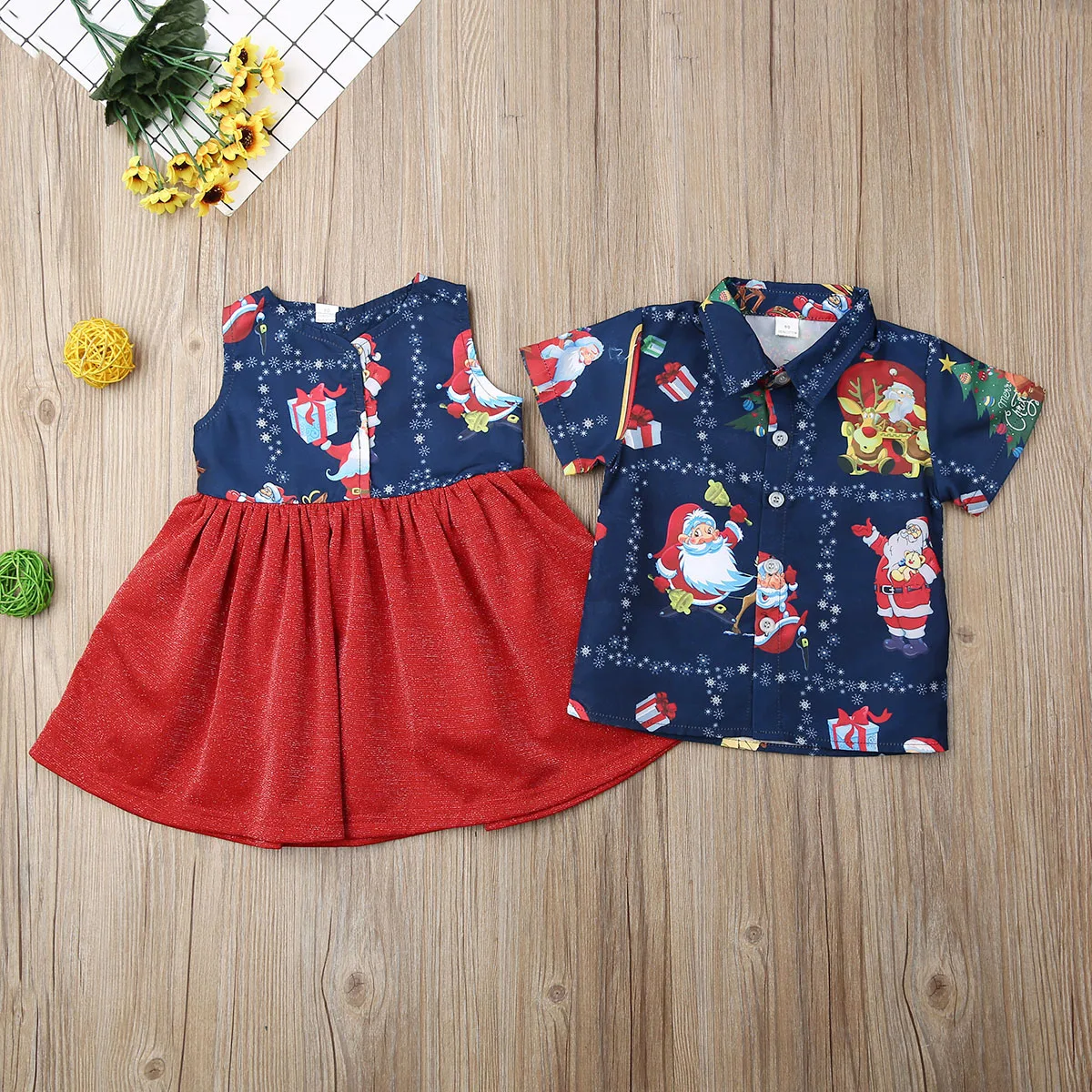 Комплект рождественской одежды для маленьких детей Милая футболка с короткими