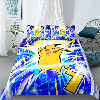 Pikachu Pokemon Anime Duvet Cover Set Bed Linen Set Janpanese Game Character Cartoon Bedding Set 3PCS for Kids Girls
Pikachu Pokemon Anime Duvet Cover Set Bed Linen Set Janpanese Game Character Cartoon Bedding Set 3PCS for Kids Girls