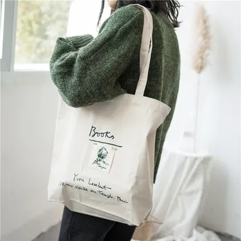 Women Canvas Shoulder Bag Letter Printing Cotton Cloth Shopping Bags Casual Handbag Tote Girls School Books Bag 
Women Canvas Shoulder Bag Letter Printing Cotton Cloth Shopping Bags Casual Handbag Tote Girls School Books Bag