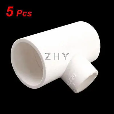 

5 Pcs 32mm to 20mm PVC-U Water Pipe Tee Adapters Connectors Fittings