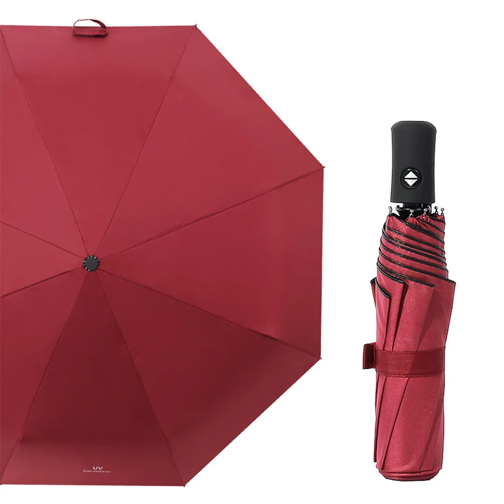 Fashion Beauty Solid Color Black Glue Fully Automatic Parasol Anti-UV Umbrella Rain Women Three-folding Umbrella
Fashion Beauty Solid Color Black Glue Fully Automatic Parasol Anti-UV Umbrella Rain Women Three-folding Umbrella