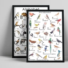 АБС животные плакат с алфавитом детская птица настенное
