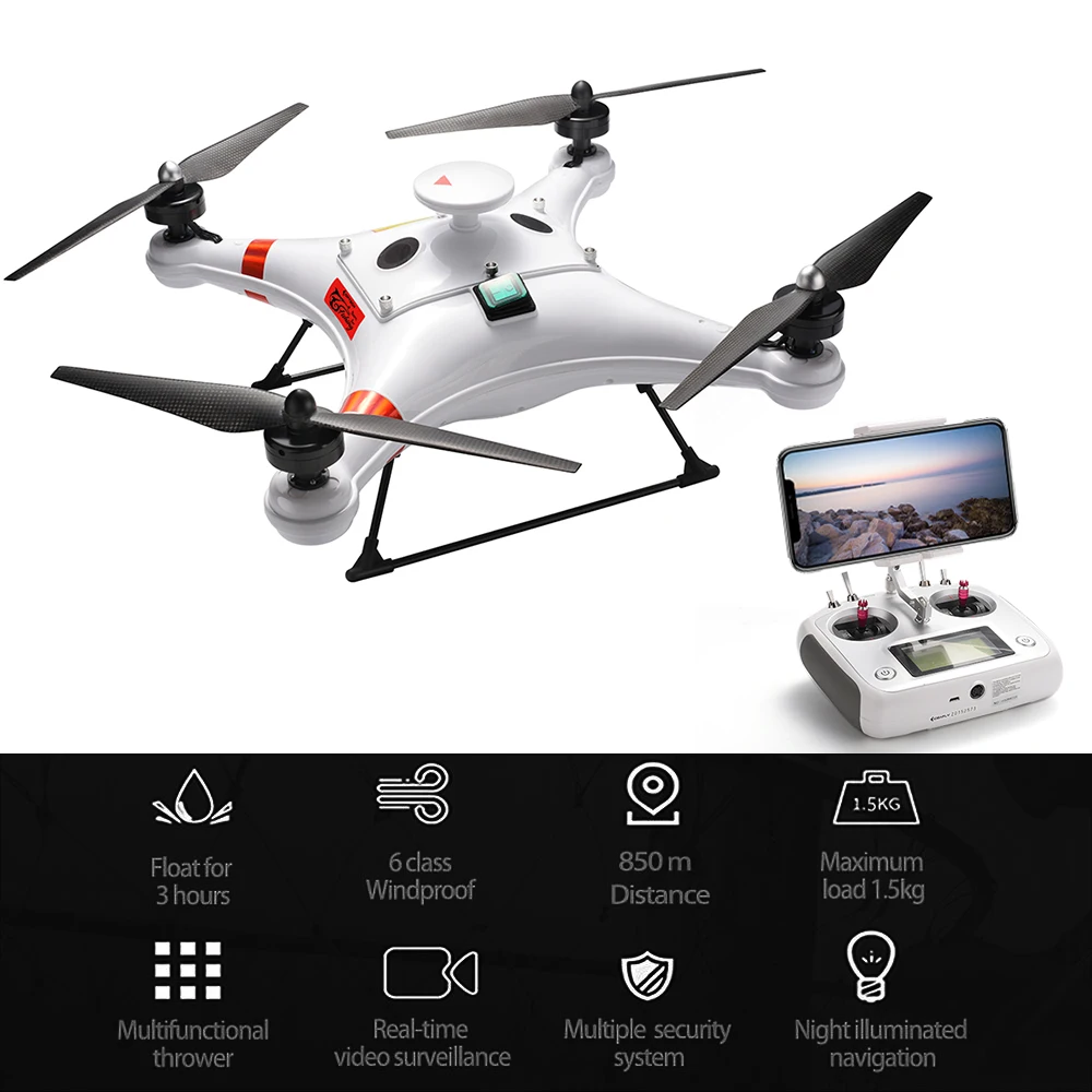 IDEAFLY Poseidon Pro Drone with Camera 1080P 1.5Kg Bait Fishing RC Quadcopter 850M 5G WIFI Transmission Fishing GPS Positioning
IDEAFLY Poseidon Pro Drone with Camera 1080P 1.5Kg Bait Fishing RC Quadcopter 850M 5G WIFI Transmission Fishing GPS Positioning