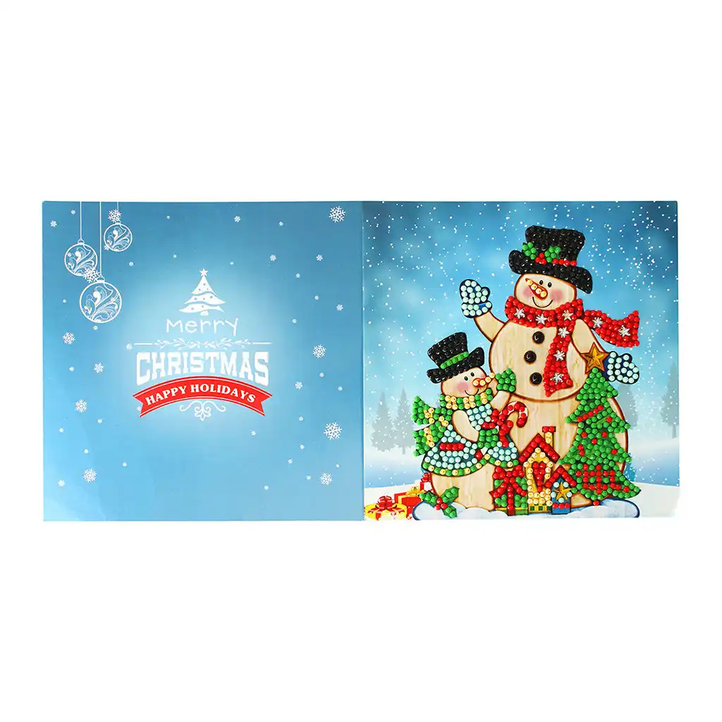christmas card set santa claus elk snowman diamond painting diy