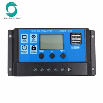 WSSCC-2 10A 20A 30A 12V 24V Dual USB 5V 3A Output Solar Panel Regulator LCD for Lead Acid Batteries PWM Solar Charger Controller
WSSCC-2 10A 20A 30A 12V 24V Dual USB 5V 3A Output Solar Panel Regulator LCD for Lead Acid Batteries PWM Solar Charger Controller