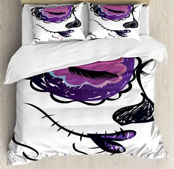 Day of The Dead Duvet Cover Set Sugar Skull Girl Face with Make up Hand Drawn Mexican Artwork Decorative 3 Piece Bedding Set
Day of The Dead Duvet Cover Set Sugar Skull Girl Face with Make up Hand Drawn Mexican Artwork Decorative 3 Piece Bedding Set