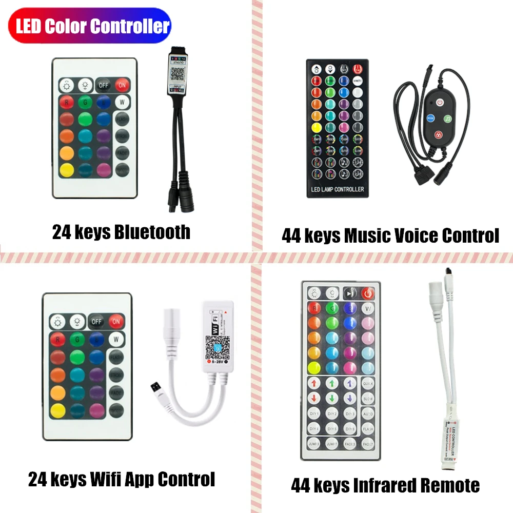 LED Color Controller WIFI Bluetooth Remote Control Led For 12V 5050 2835 Strips Light Ribbon Night Infrared 24Key 44keys Convert
LED Color Controller WIFI Bluetooth Remote Control Led For 12V 5050 2835 Strips Light Ribbon Night Infrared 24Key 44keys Convert