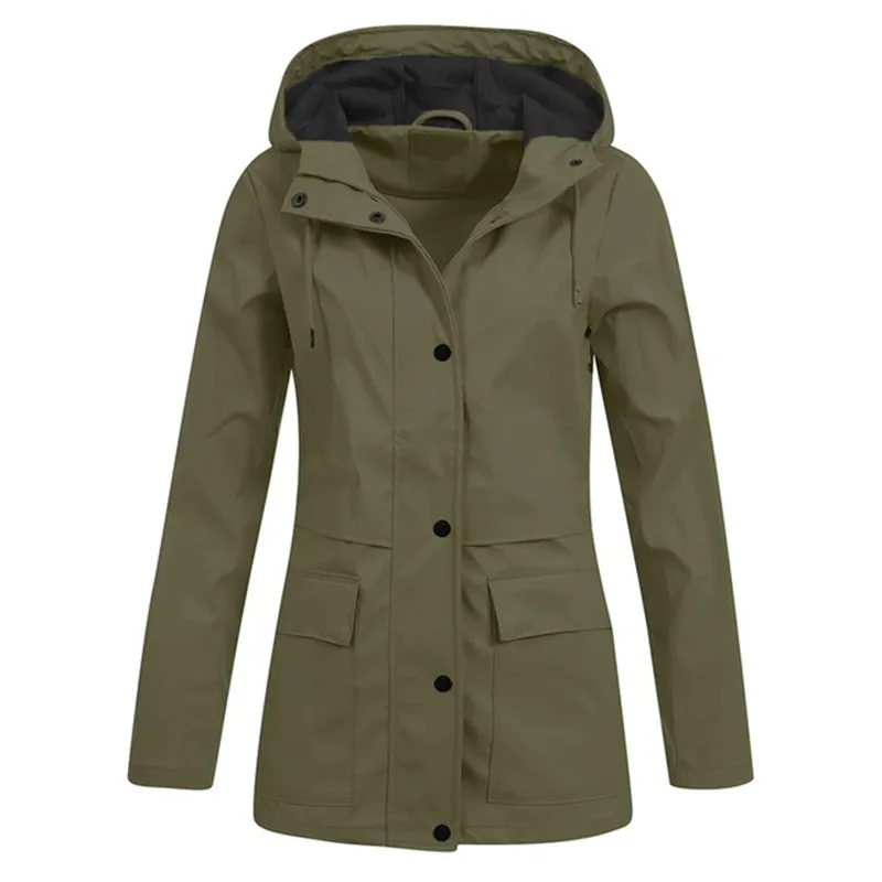 Women's Long Waterproof Jacket Hooded Loose Large Pocket Long Sleeve Ladies Top Plus Size Women Casual
Women's Long Waterproof Jacket Hooded Loose Large Pocket Long Sleeve Ladies Top Plus Size Women Casual