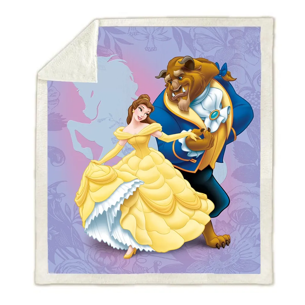 Disney Princess Beauty and Beast Blankets Plush Blanket Throw for Sofa Bed Cover Single Twin Bedding Baby Girls Children Gift