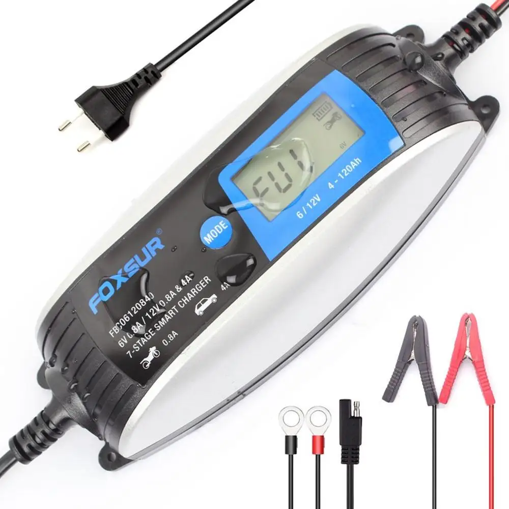 6V 12V 0.8A 4A Motorcycle Car Battery Charger Lead Acid 7-Stage Smart Waterproof Charger Automatic Charging
6V 12V 0.8A 4A Motorcycle Car Battery Charger Lead Acid 7-Stage Smart Waterproof Charger Automatic Charging