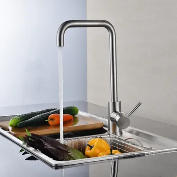 Classic Kitchen Faucet 304 Stainless Steel Brushed Process Swivel Basin Faucet 360 Degree Rotation Stainless Steel Mixer Faucet
Classic Kitchen Faucet 304 Stainless Steel Brushed Process Swivel Basin Faucet 360 Degree Rotation Stainless Steel Mixer Faucet