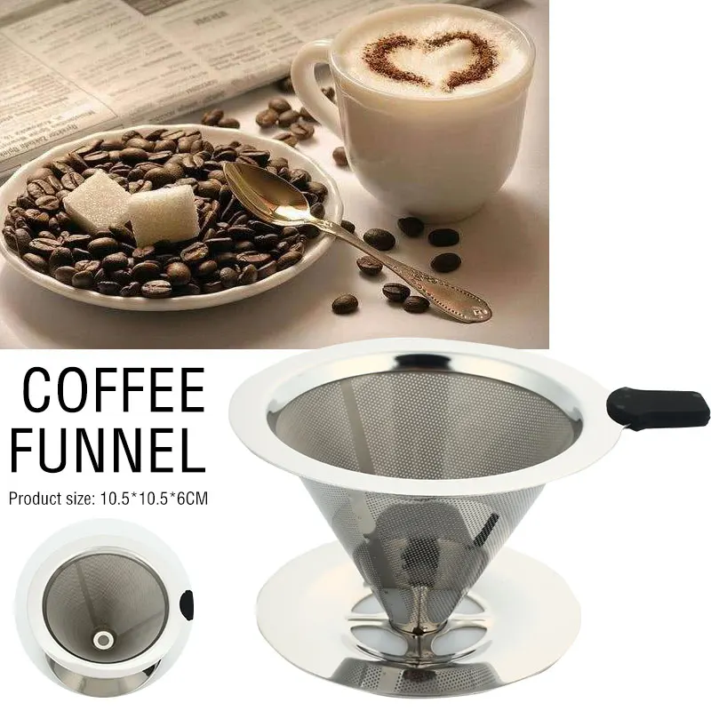 SOLEDI Cone Reusable Coffee Filter Mesh Baskets Coffeemaker Restaurant Portable Funnel Tea Dripper Stainless Steel Kitchen
SOLEDI Cone Reusable Coffee Filter Mesh Baskets Coffeemaker Restaurant Portable Funnel Tea Dripper Stainless Steel Kitchen