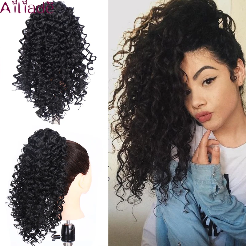 AILIADE Short Kinky Curly Drawstring Ponytail 12 inch Afro Drawstring Two Clips in Hair Extensions 150g Synthetic Pony Hair Bun
AILIADE Short Kinky Curly Drawstring Ponytail 12 inch Afro Drawstring Two Clips in Hair Extensions 150g Synthetic Pony Hair Bun