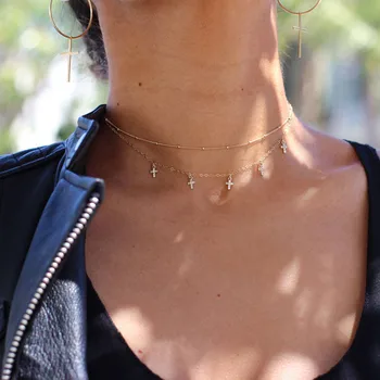 Bohemia New Popular Fashion Party Crystal Cross Pendant Double Layer Women's Necklace Simple Personality Accessories Wholesale
Bohemia New Popular Fashion Party Crystal Cross Pendant Double Layer Women's Necklace Simple Personality Accessories Wholesale