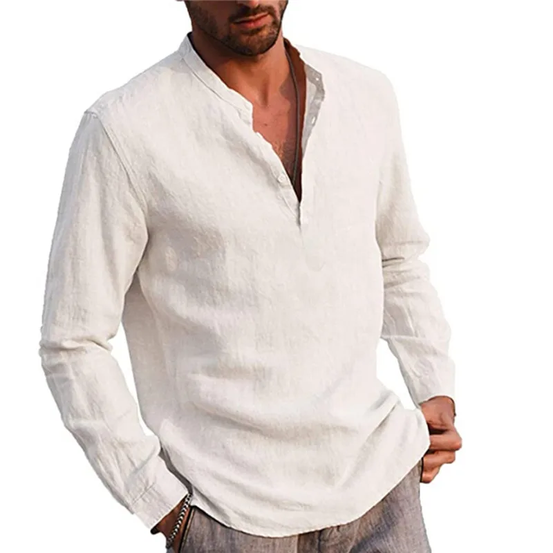 Men’ s Cotton linen Shirts Solid Color Stand Collar Long Sleeve Shirt Fall Spring Male Men’ s Casual Blouse
Men’ s Cotton linen Shirts Solid Color Stand Collar Long Sleeve Shirt Fall Spring Male Men’ s Casual Blouse