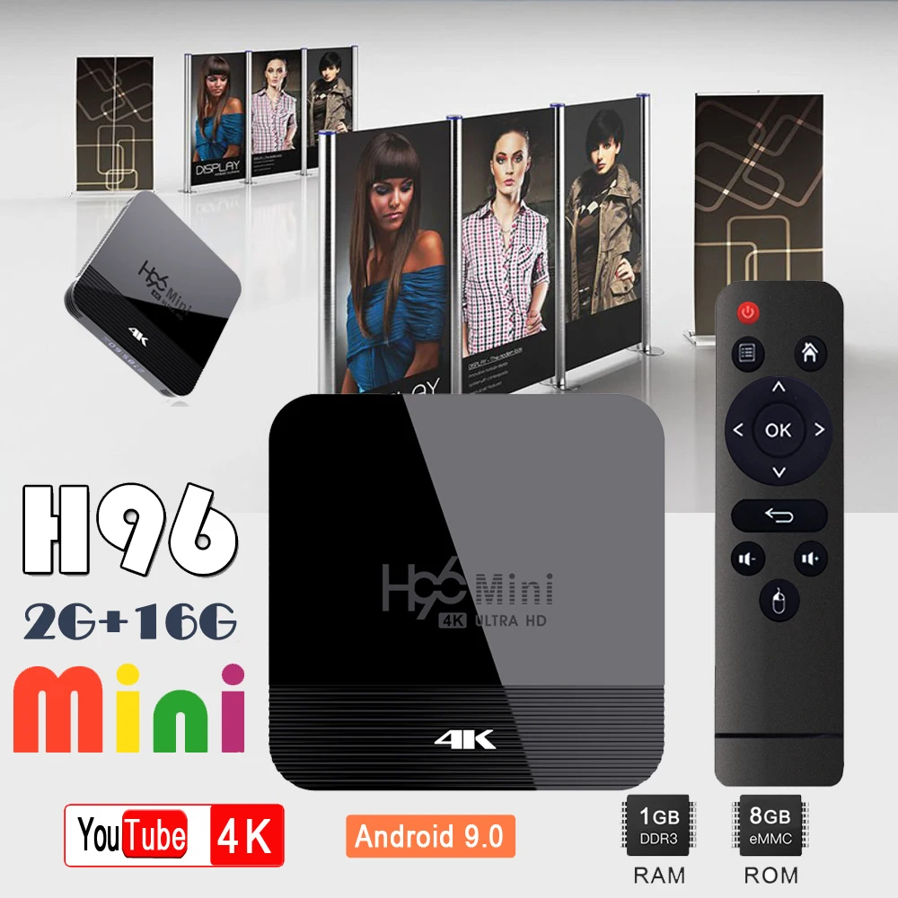 H96 Mini H8 Android 9.0 TV Box RK3228A 28nm Quad core A7 2.4G/5G Wifi BT4.0 4K HD Set Top Box Google Player Youtube Media Player
H96 Mini H8 Android 9.0 TV Box RK3228A 28nm Quad core A7 2.4G/5G Wifi BT4.0 4K HD Set Top Box Google Player Youtube Media Player
