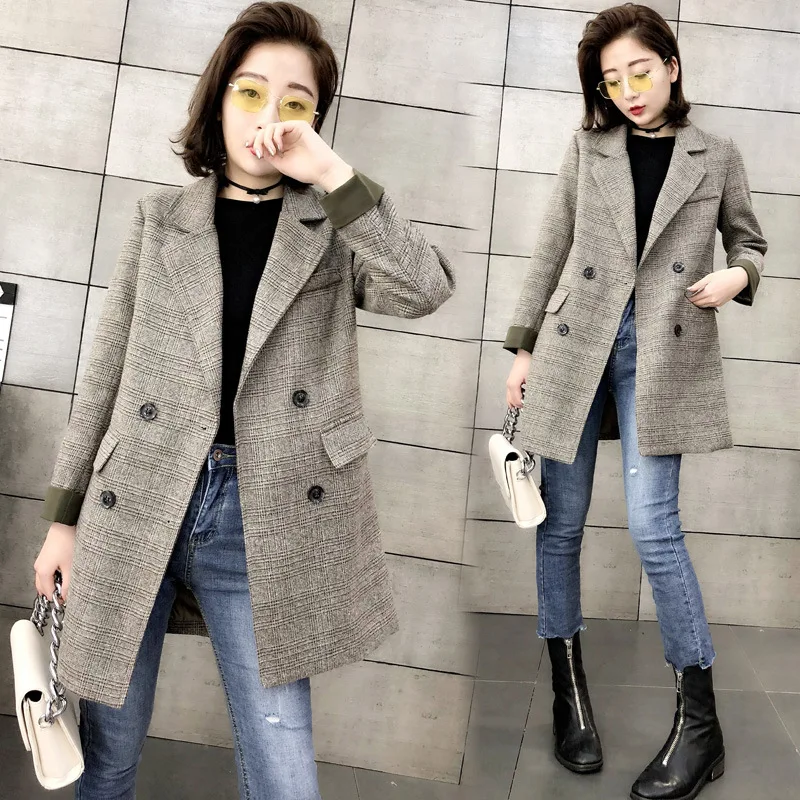 2019 Spring New Style Korean-style Suit CHIC Retro Casual Mid-length Plaid Slimming Small Suit Coat Women's Fashion
2019 Spring New Style Korean-style Suit CHIC Retro Casual Mid-length Plaid Slimming Small Suit Coat Women's Fashion