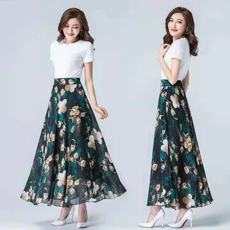 2020 Spring Summer High Waist Chiffon Plus Size Skirts for Women 4xl Casual Floral Print Female Maxi Beach Skirt
2020 Spring Summer High Waist Chiffon Plus Size Skirts for Women 4xl Casual Floral Print Female Maxi Beach Skirt