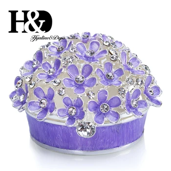 H&D Hinged Metal Trinket Box Hand Painted Bejeweled Boxes Jewelry Ring Holder Collectives Gift Home Wedding Decor ( Flower Cover
H&D Hinged Metal Trinket Box Hand Painted Bejeweled Boxes Jewelry Ring Holder Collectives Gift Home Wedding Decor ( Flower Cover