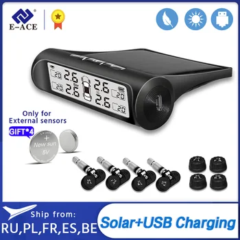 E-ACE TPMS Solar Power Car Tire Pressure Monitoring Pressure Alarm Sensor Monitor System Display Intelligent Temperature Warning
E-ACE TPMS Solar Power Car Tire Pressure Monitoring Pressure Alarm Sensor Monitor System Display Intelligent Temperature Warning