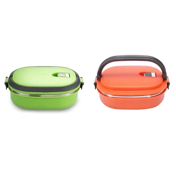 2Pcs High Quality Insulated Lunch Box Food Storage Container Thermo Thermal Green with Orange 
2Pcs High Quality Insulated Lunch Box Food Storage Container Thermo Thermal Green with Orange