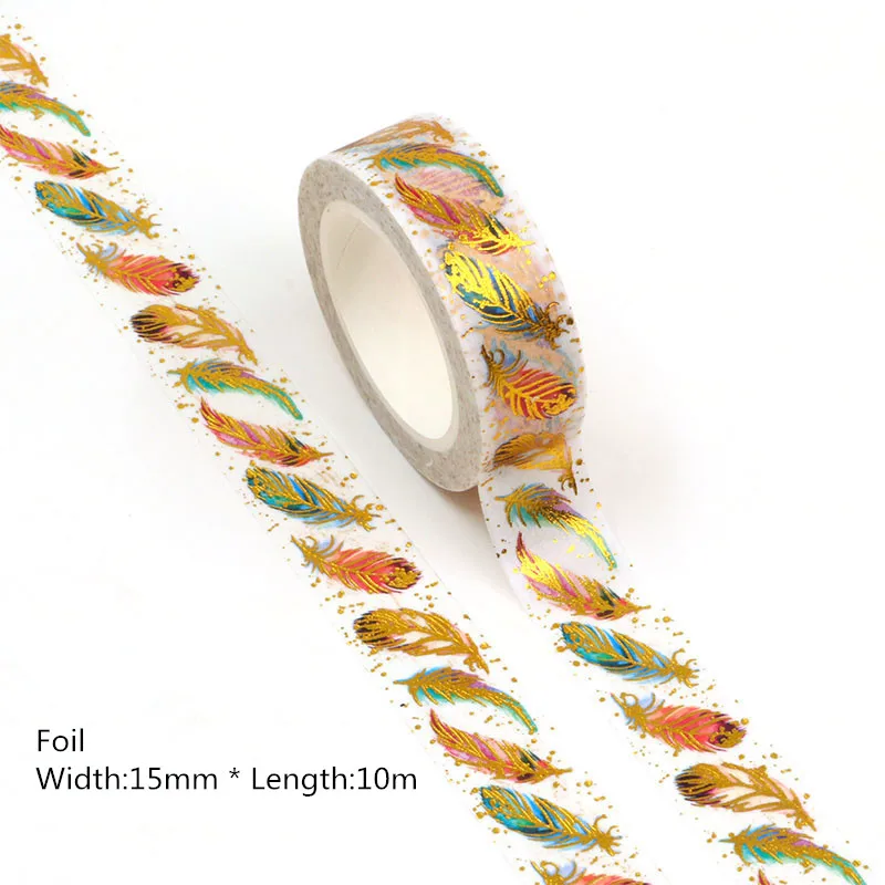 10PCS/lot 15MM*10M Foil Golden feather Decorative Washi Tape Scrapbooking Masking Tape School Office Supply washi tape
10PCS/lot 15MM*10M Foil Golden feather Decorative Washi Tape Scrapbooking Masking Tape School Office Supply washi tape