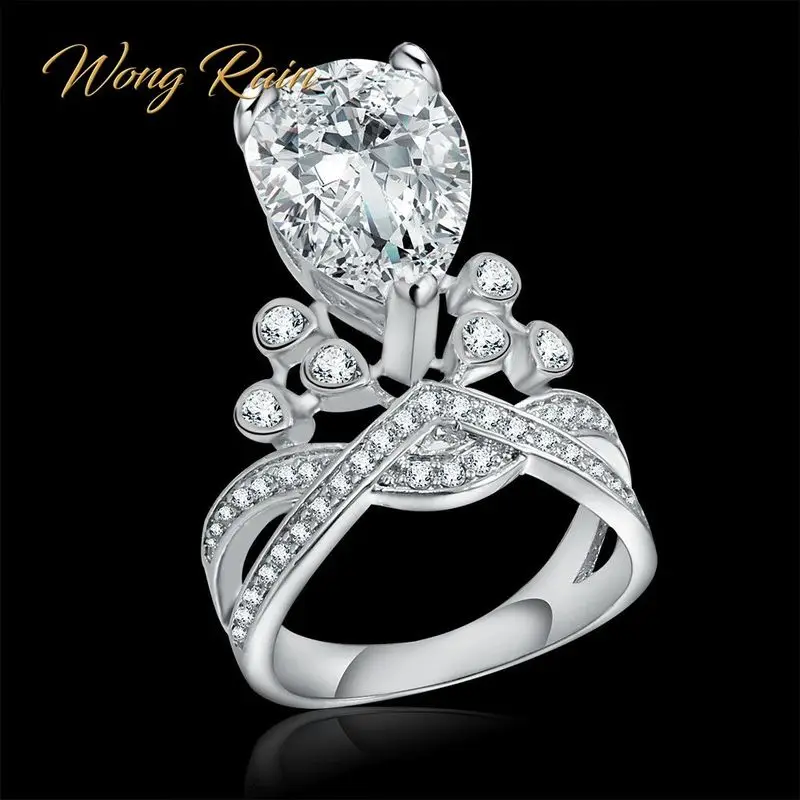 Wong Rain 100% 925 Sterling Silver Created Moissanite Gemstone Wedding Engagement Diamonds Crown Ring Fine Jewelry Wholesale
Wong Rain 100% 925 Sterling Silver Created Moissanite Gemstone Wedding Engagement Diamonds Crown Ring Fine Jewelry Wholesale